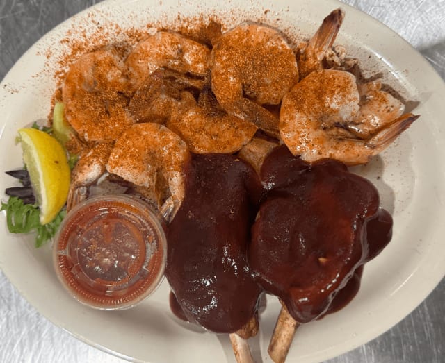 Ribs & Shrimp.