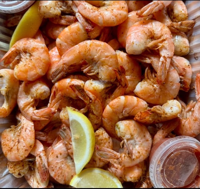 Large Wild-Caught Steamed Shrimp.